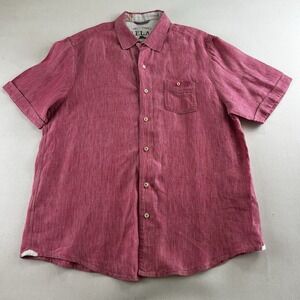 Tommy Bahama Shirt Mens Large Relax 100% Linen Button Down Tropical Beach